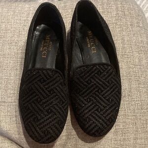 Sesto Meucci Black Textured Loafers